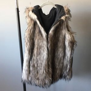 Reversible faux fur vest